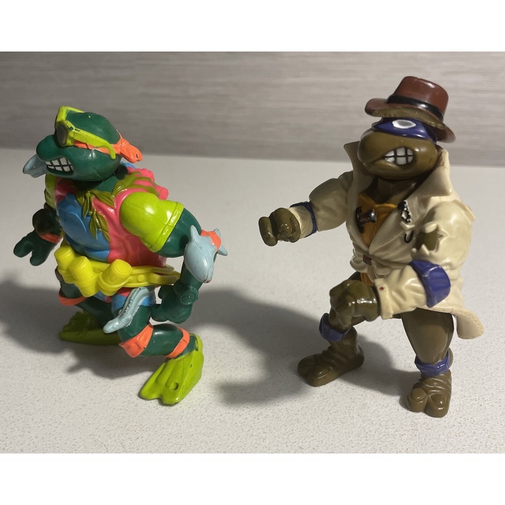 Vintage 1990 Teenage Mutant Ninja Turtles Action Figure Lot Of 2 TMNT Mike Don!! - Picture 3 of 7
